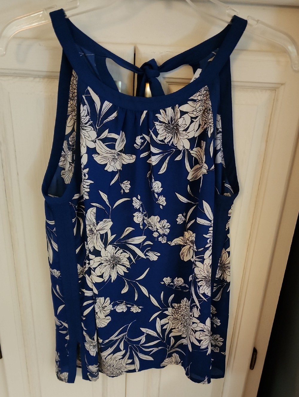 Collective Concepts Navy Blue Floral Halter Top